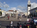 Main square in Sao Migue in Ponta Delgada, Azores. Royalty Free Stock Photo